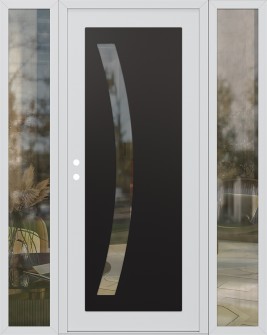 Diamond C4 60" x 80" white/white clear Glass Panel black RHI with 2 Sidelites clear Glass