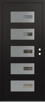 Diamond D7 36" x 80" black/black clear Glass Panel stainless steel LHI