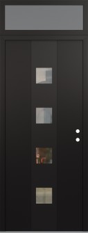 DIAMOND A12 36" X 96" BLACK/BLACK CLEAR GLASS PANEL BLACK LHI WITH TRANSOM FROSTED GLASS