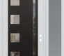 Modern Steel Front Door Diamond C3 50" x 96" white/white clear Glass Panel black LHI with Sidelite and Transom frosted Glass