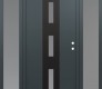 Modern Steel Front Door DIAMOND A7 60" X 80" ANTHRACITE/ANTHRACITE FROSTED GLASS PANEL BLACK LHI WITH 2 SIDELITES FROSTED GLASS