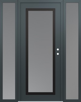 Diamond C1 60" x 80" anthracite/anthracite frosted Glass Panel black LHI with 2 Sidelites frosted Glass