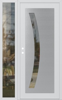 Diamond C4 52" x 80" white/white clear Glass Panel stainless steel RHI with Sidelite clear Glass