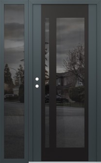 Diamond C15 48" x 80" anthracite/anthracite mirrored Glass Panel black RHI with Sidelite mirrored Glass