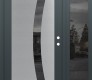 Modern Steel Front Door Diamond C4 50" x 80" anthracite/anthracite mirrored Glass Panel stainless steel LHI with Sidelite mirrored Glass