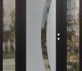 Modern Steel Front Door Diamond C4 64" x 80" black/black clear Glass Panel stainless steel LHI with 2 Sidelites clear Glass