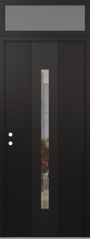 DIAMOND A2 36" X 96" BLACK/BLACK CLEAR GLASS PANEL BLACK RHI WITH TRANSOM FROSTED GLASS