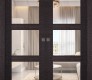 Avanti 3 Lite Clear Vetro Black Apricot Modern Interior Double Pocket Doors by Belldinni