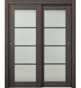 Palladio 4 Lite Vetro Gray Oak Bypass doors