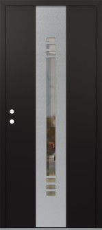 DIAMOND A5 36" X 80" BLACK/BLACK CLEAR GLASS PANEL STAINLESS STEEL RHI