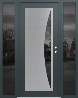 Diamond C13 68" x 80" anthracite/anthracite mirrored Glass Panel stainless steel LHI with 2 Sidelites mirrored Glass