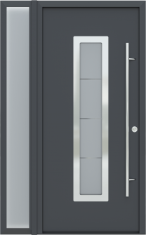 MODERN FRONT STEEL DOOR ARGOS ANTRACIT/WHITE 49 1/4" X 81 11/16" LHI + SIDELITE LEFT