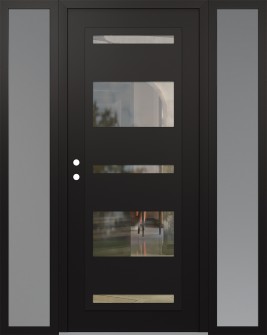 Diamond C10 60" x 80" black/black clear Glass Panel black RHI with 2 Sidelites frosted Glass