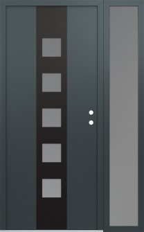 DIAMOND A13 48" X 80" ANTHRACITE/ANTHRACITE FROSTED GLASS PANEL BLACK LHI WITH SIDELITE FROSTED GLASS