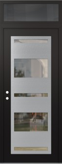 Diamond C10 36" x 96" black/black clear Glass Panel stainless steel RHI with Transom mirrored Glass