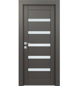 Leora Vetro Gray Matte Hinged doors