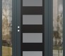 Modern Steel Front Door Diamond C2 64" x 80" anthracite/anthracite frosted Glass Panel black RHI with 2 Sidelites clear Glass
