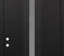 Modern Steel Front Door DIAMOND A2 36" X 96" BLACK/WHITE FROSTED GLASS PANEL BLACK RHI WITH TRANSOM CLEAR GLASS