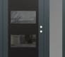 Modern Steel Front Door Diamond C2 50" x 80" anthracite/anthracite mirrored Glass Panel black LHI with Sidelite frosted Glass