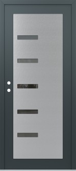 Diamond C8 36" x 80" anthracite/anthracite mirrored Glass Panel stainless steel RHI