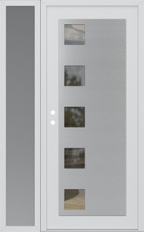 Diamond C5 52" x 80" white/white clear Glass Panel stainless steel RHI with Sidelite frosted Glass