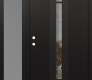 Modern Steel Front Door DIAMOND A5 48" X 80" BLACK/BLACK CLEAR GLASS PANEL BLACK RHI WITH SIDELITE FROSTED GLASS