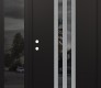 Modern Steel Front Door DIAMOND A8 50" X 80" BLACK/BLACK MIRRORED GLASS PANEL STAINLESS STEEL RHI WITH SIDELITE MIRRORED GLASS