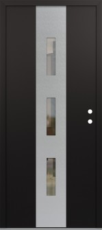 DIAMOND A7 36" X 80" BLACK/BLACK CLEAR GLASS PANEL STAINLESS STEEL LHI