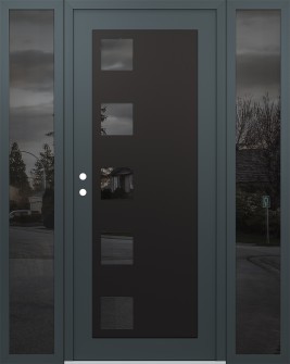 Diamond C5 60" x 80" anthracite/anthracite mirrored Glass Panel black RHI with 2 Sidelites mirrored Glass