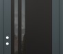 Modern Steel Front Door Diamond C6 36" x 96" anthracite/anthracite mirrored Glass Panel black RHI with Transom frosted Glass