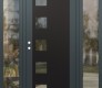 Modern Steel Front Door Diamond C5 68" x 80" anthracite/anthracite clear Glass Panel black RHI with 2 Sidelites clear Glass