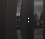 Modern Steel Front Door Diamond C4 50" x 80" black/black mirrored Glass Panel black LHI with Sidelite mirrored Glass
