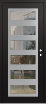 Diamond C9 36" x 80" black/black clear Glass Panel stainless steel LHI