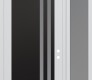 Modern Steel Front Door Diamond C6 48" x 96" white/white frosted Glass Panel black LHI with Sidelite and Transom frosted Glass