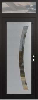 Diamond C4 36" x 96" black/black clear Glass Panel stainless steel LHI with Transom clear Glass