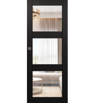 Avon 3 Lite Clear Vetro Black Matte Hidden barn