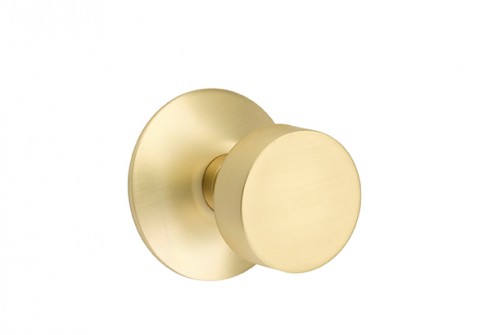 EMTEK ROUND KNOB WITH MODERN ROSETTE PASSAGE LH SATIN BRASS (US4) 5107