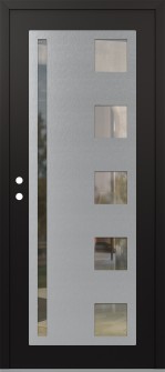 Diamond C3 36" x 80" black/black clear Glass Panel stainless steel RHI