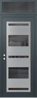 Diamond C10 36" x 96" anthracite/anthracite mirrored Glass Panel stainless steel RHI with Transom mirrored Glass