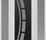 Modern Steel Front Door Diamond C12 68" x 80" white/white frosted Glass Panel black RHI with 2 Sidelites frosted Glass