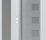 Modern Steel Front Door Diamond C3 48" x 80" white/white frosted Glass Panel stainless steel RHI with Sidelite frosted Glass