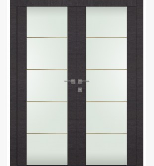Avanti 202 4H Gold Strips Vetro Black Apricot Double doors
