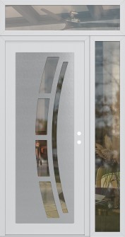 Diamond C12 50" x 96" white/white clear Glass Panel stainless steel LHI with Sidelite and Transom clear Glass