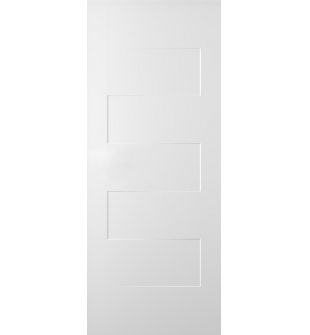 RTA DOOR SLAB 5 PANEL MODERN SHAKER SNOW WHITE 32" X 80" X 1 3/8" HONEYCOMB