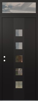 DIAMOND A13 36" X 96" BLACK/BLACK CLEAR GLASS PANEL BLACK RHI WITH TRANSOM CLEAR GLASS