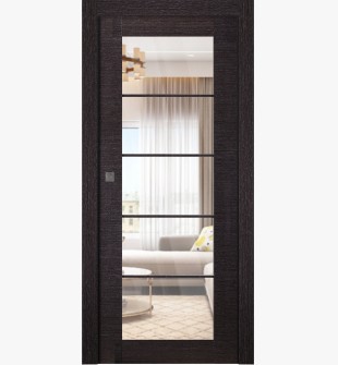 Avanti 5 Lite Clear Vetro Black Apricot Pocket doors