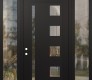 Modern Steel Front Door Diamond C3 60" x 96" black/black clear Glass Panel black RHI with 2 Sidelites and Transom clear Glass