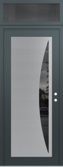 Diamond C13 36" x 96" anthracite/anthracite mirrored Glass Panel stainless steel LHI with Transom mirrored Glass