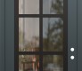 Modern Steel Front Door Diamond C16 36" x 96" anthracite/anthracite clear Glass Panel black LHI with Transom clear Glass