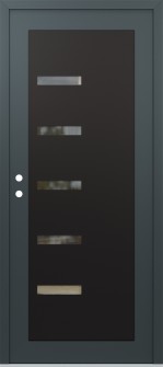 Diamond C8 36" x 80" anthracite/anthracite clear Glass Panel black RHI